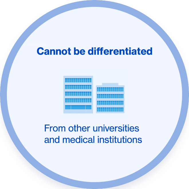 cannot be differentiated from other universities and medical institutions